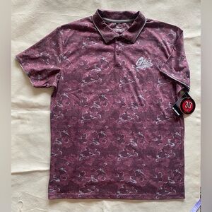 NWT Colosseum Griz Football University of Montana Burgundy Camo Polo Shirt Med
